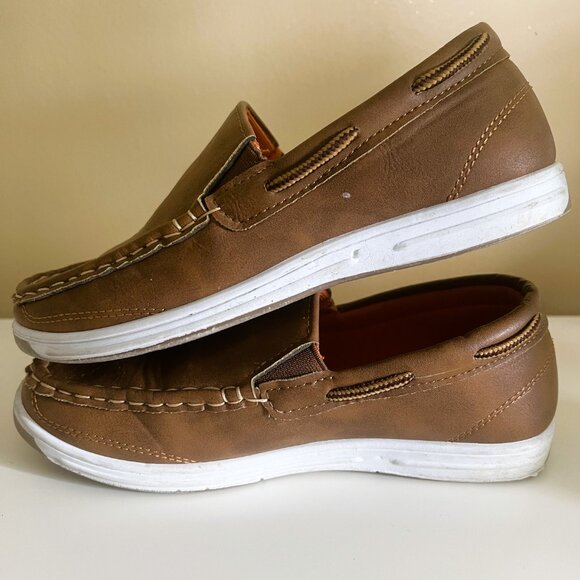 Cognac Brown Cherry Popo Boy's Loafers - Size 1 - Picture 4 of 6